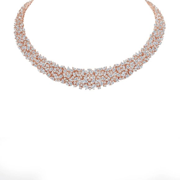 30 Carat Diamond 18K Gold Cluster Necklace - Picture 2 of 3